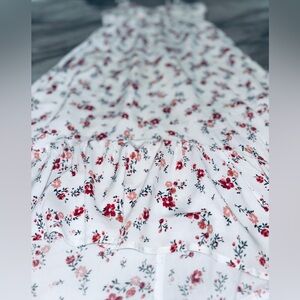 Rue21 White Dress with Red Floral Accents